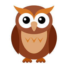 Owl Bird Cartoon Flat Vector Icon