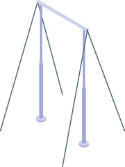 Isometric uneven bars showing gymnastics equipment ready for professional training