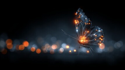 Butterfly shaped bokeh background with soft glowing lights abstract dreamy defocused sparkle texture elegant festive backdrop with copy space for greeting cards web banners posters and product mockups