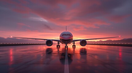 Serene Wide-Angle View of a Tranquil Airport Runway