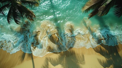 Serene Tropical Beach with Soft Golden Sand and Crystal Clear Waters