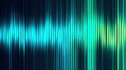 Abstract sound wave pattern with vertical lines in shades of blue and green, representing audio frequencies and creative music visualization for digital projects
