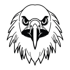 Obraz premium Majestic Eagle Head Drawing Black and White Illustration on White Background