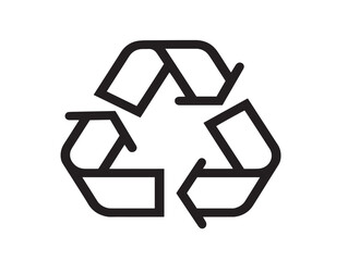 Professional Recycling Symbol Outline Vector Illustration Design