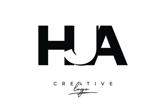 HJA Creative Minimalistic Negative Space Latter Logo with Modern Monogram for Branding and Business Letter mark Logo with Initial Letters Logo Design for Branding.	