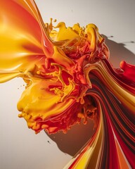 Dynamic Fluid Art A Vibrant Explosion of Colors and Forms.