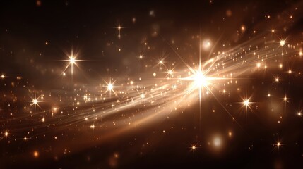 Fototapeta premium Abstract cosmic background featuring luminous stars and glowing particles creating a magical atmosphere in dark hues for use in various digital art projects and designs