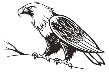 Bald Eagle Flying with American Flag Banner Vector
