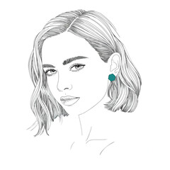 Lady sketch art with illustration