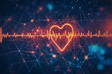 Ecg Heartbeat Concept With Hexagonal Medical Design In Vector Format
