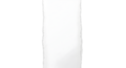 ripped vertical torn paper edge white strip black background