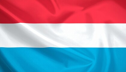 Fototapeta premium Luxembourg flag, red-white-light blue stripes, national symbol with fabric texture