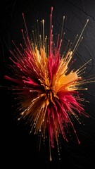 Explosive Burst of Vibrant Colors Against a Dark Background.