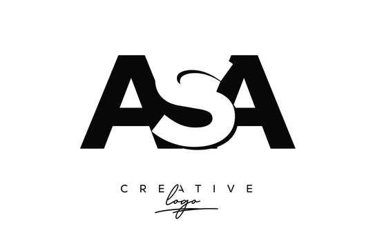 ASA Creative Minimalistic Negative Space Latter Logo with Modern Monogram for Branding and Business Letter mark Logo with Initial Letters Logo Design for Branding.	