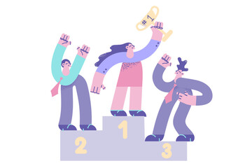 Woman leadership and career leadership concept.