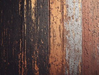 Close-up view of rustic wood texture with metallic accents. Ideal for backgrounds and design projects.