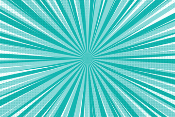 Pop art background for poster or book in light Green color. flat comics style design with halftone dots.