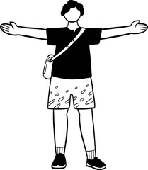 hand drawn cute cartoon illustration of people.