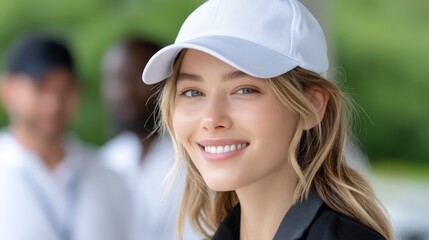 Golf Ball, Executive, Meeting, Successful Female Executive Laughing with Team During Golf Strategy Session, Copy Space Available for Text