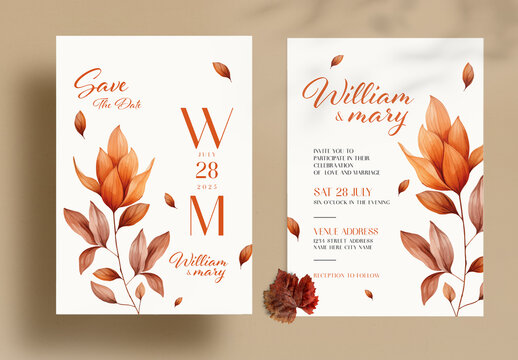 Elegant Wedding Invitation Card Template