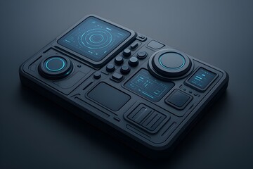 Advanced Control Pad with Futuristic Interface and a Full Set of Modern Tech Gadgets