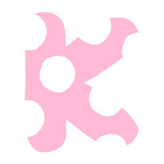 K Alphabet Hand Drawn Style And Pink Design Font Design K Alphabet Isolated