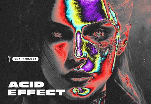 Vibrant Artistic Acid Photo Effect Template