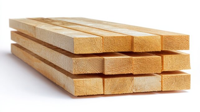 Pile of Lumber: A neat stack of freshly cut lumber, with its warm, natural tones and clean edges, representing the potential for building and construction. 