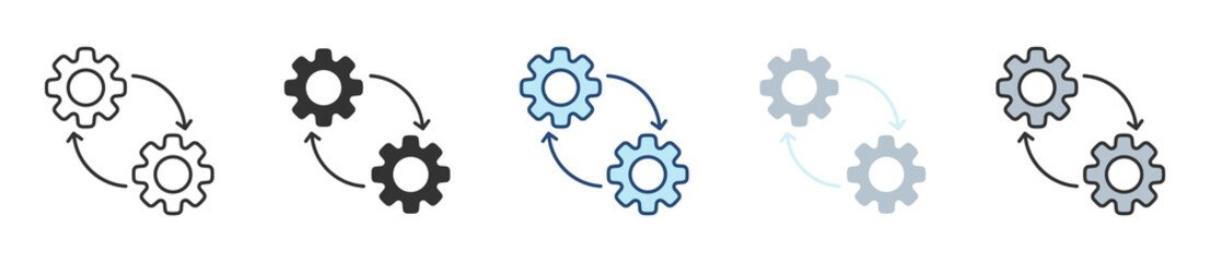 Integration Icon Set Multiple Style Collection