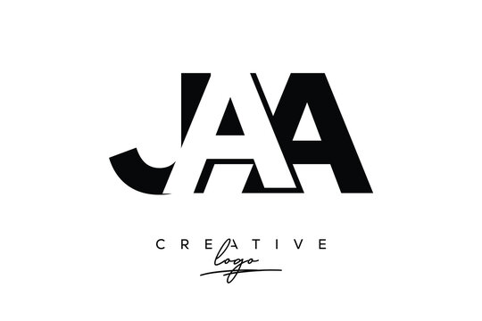 JAA Creative Minimalistic Negative Space Latter Logo with Modern Monogram for Branding and Business Letter mark Logo with Initial Letters Logo Design for Branding.	