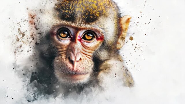 Digital art monkey face