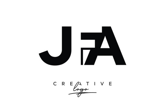 JFA Creative Minimalistic Negative Space Latter Logo with Modern Monogram for Branding and Business Letter mark Logo with Initial Letters Logo Design for Branding.	