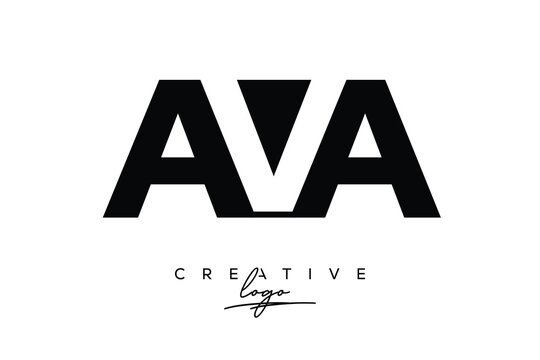 AVA Creative Minimalistic Negative Space Latter Logo with Modern Monogram for Branding and Business Letter mark Logo with Initial Letters Logo Design for Branding.	