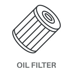 Oil Filter Outline Concept Simple Style Design Vector