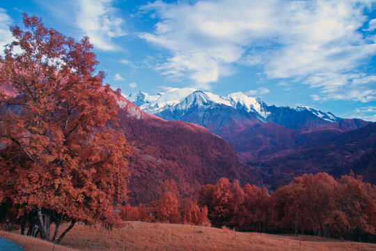 Mont Blanc from Servoz, infrared
