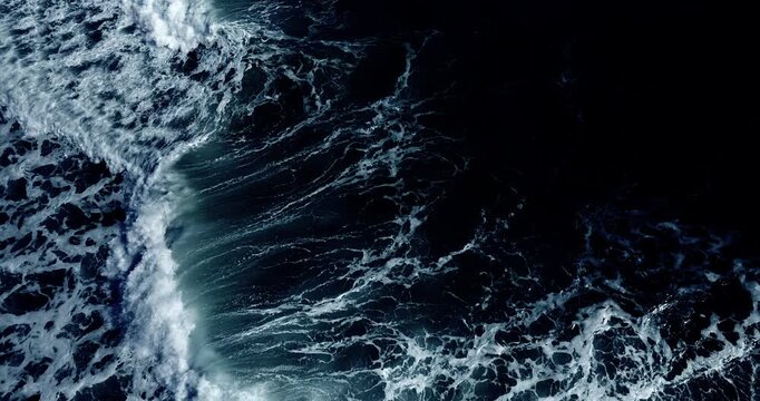 top view sea wave