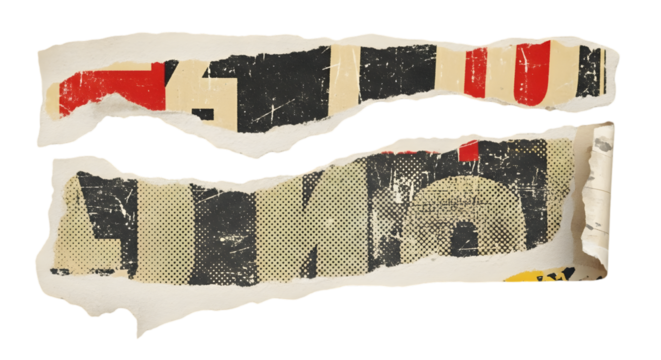 ripped torn paper grunge halftone text graphic resource