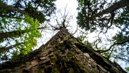 Forest canopy, towering tree