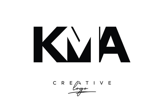 KMA Creative Minimalistic Negative Space Latter Logo with Modern Monogram for Branding and Business Letter mark Logo with Initial Letters Logo Design for Branding.	
