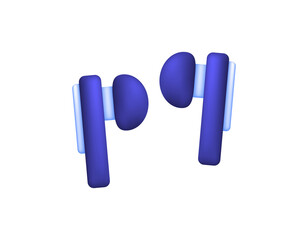 illustration of a pair of headsets, earphones, or handsfree. wireless headset. audio device. 3D style design. symbol, icon, element, white background