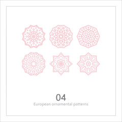 Floral pattern, decorative line art, ornamental stripe design