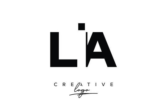 LIA Creative Minimalistic Negative Space Latter Logo with Modern Monogram for Branding and Business Letter mark Logo with Initial Letters Logo Design for Branding.	