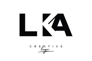 LKA Creative Minimalistic Negative Space Latter Logo with Modern Monogram for Branding and Business Letter mark Logo with Initial Letters Logo Design for Branding.	