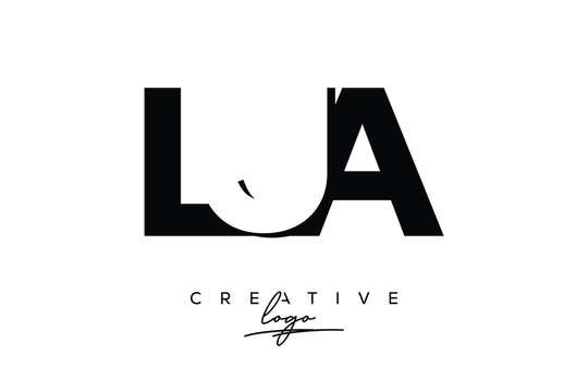 LJA Creative Minimalistic Negative Space Latter Logo with Modern Monogram for Branding and Business Letter mark Logo with Initial Letters Logo Design for Branding.	