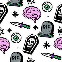 halloween seamless pattern