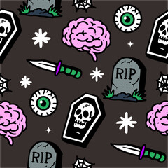 halloween seamless pattern
