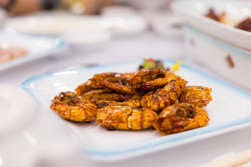 Hong Kong style soy sauce king prawns