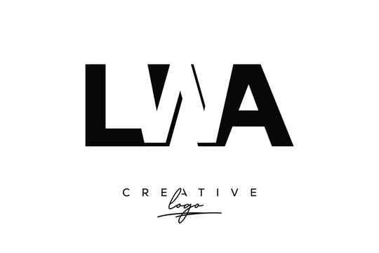 LWA Creative Minimalistic Negative Space Latter Logo with Modern Monogram for Branding and Business Letter mark Logo with Initial Letters Logo Design for Branding.	