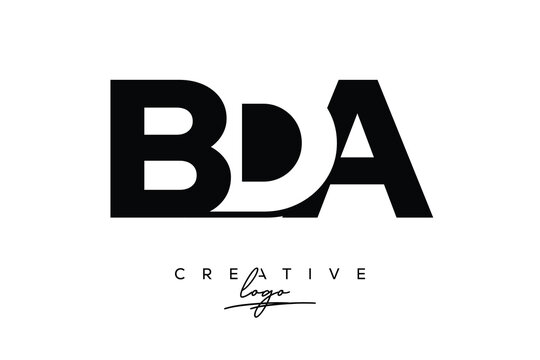 BDA Creative Minimalistic Negative Space Latter Logo with Modern Monogram for Branding and Business Letter mark Logo with Initial Letters Logo Design for Branding.	