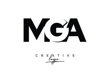 MGA Creative Minimalistic Negative Space Latter Logo with Modern Monogram for Branding and Business Letter mark Logo with Initial Letters Logo Design for Branding.	